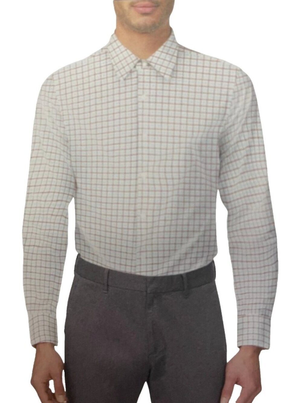 NWT Bonobos Men’s L White & Red Slim Fit Button Down Tech Shirt Checkered